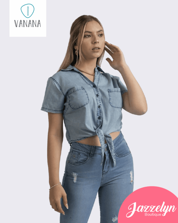 Camisa Jeans Ivanana Celeste