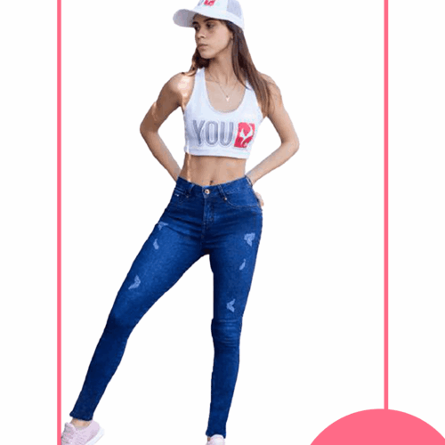 Pantalón Rasgado - 1 botón - bolsillo