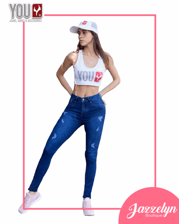 Pantalón Rasgado - 1 botón - bolsillo